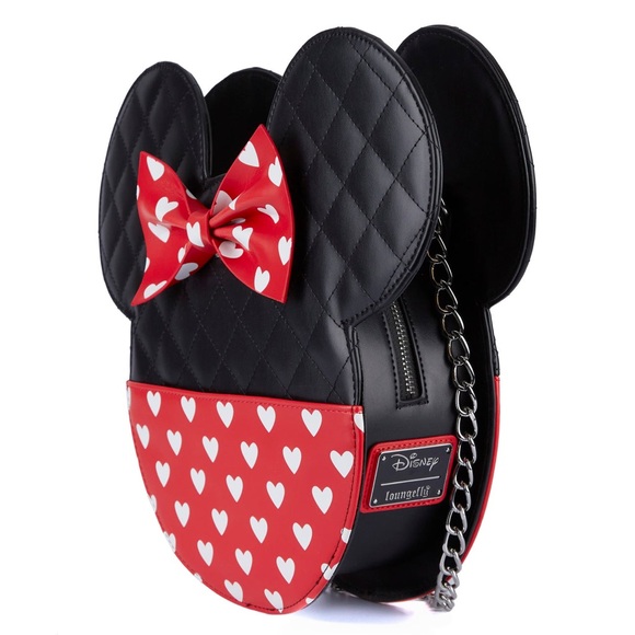 VALENTINES DISNEY MICKEY AND MINNIE REVERSIBLE CROSSBODY BAG LOUNGEFLY - Picture 4 of 8